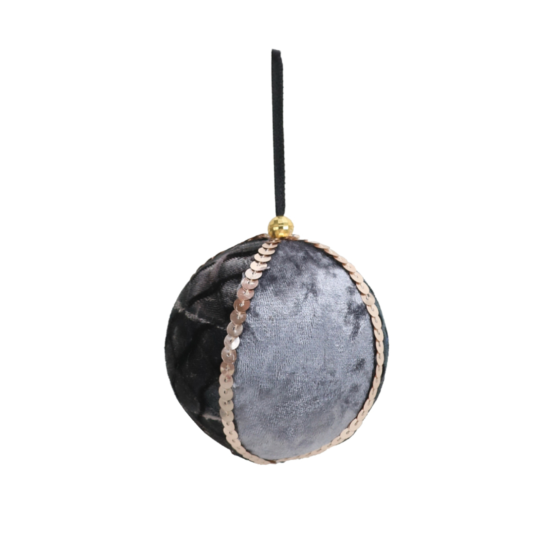 XMAS MOONLIGHT 2 PENDANT BALL POLYFOAM FABRIC GREY
