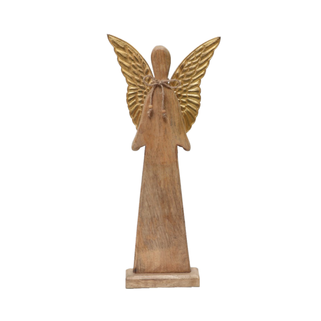 XMAS SLEET ANGEL WOOD MANGO ALUMINIUM NATURAL GOLD