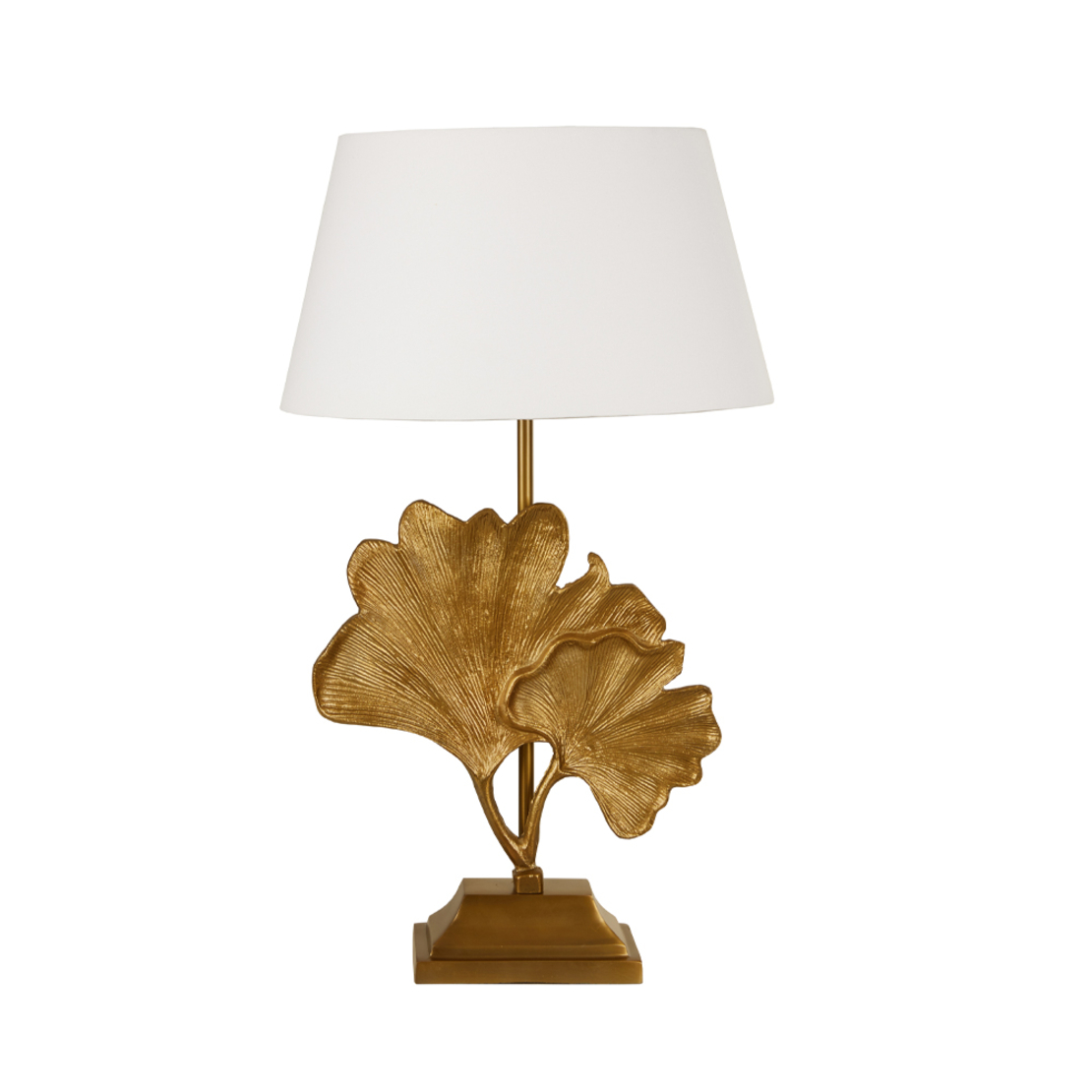 LEEF LAMP TABLE ALUMINIUM FABRIC GOLD ANTIQUE ANTI