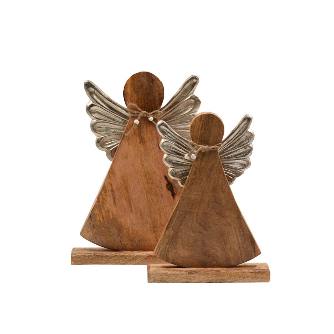 XMAS ANGI ANGEL WITH WINGS WOOD MANGO ALUMINIUM NA