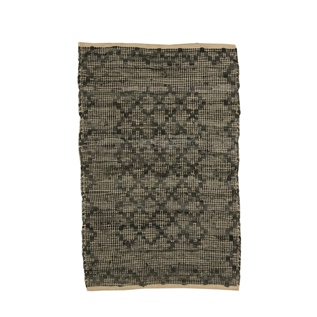 NOMADS CARPET LEATHER GREY BLACK 60x90 IN