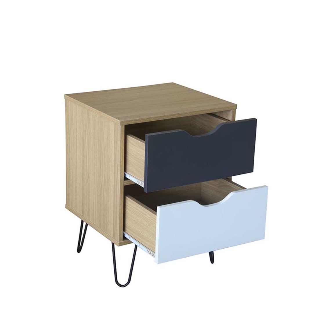 ARTIC NIGHTSTAND CHIPBOARD WITH MELAMINE CARTA SONOMA METAL GREY WHITE BLACK E1 PRC