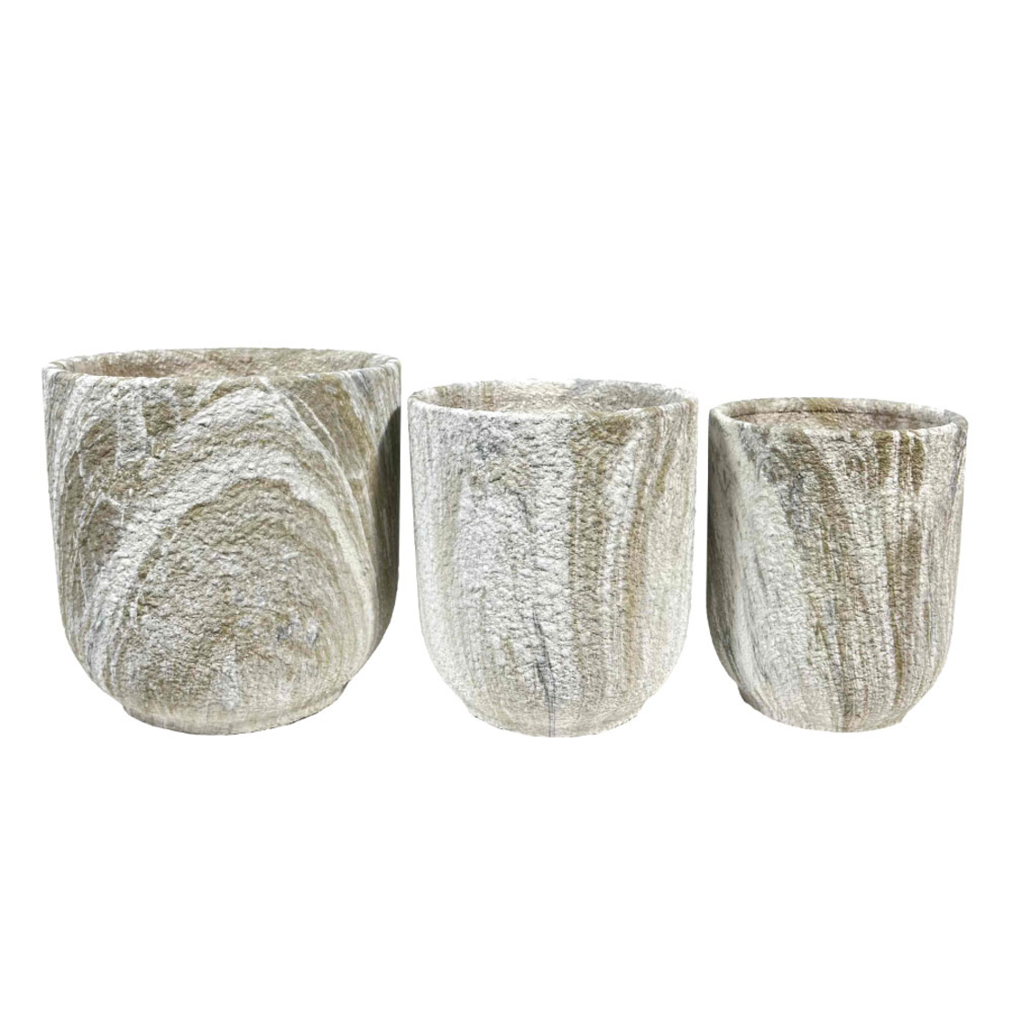 PEDRA PLANTER SET 3PCS 30x30x31 CERAMIC BEIGE WHITE
