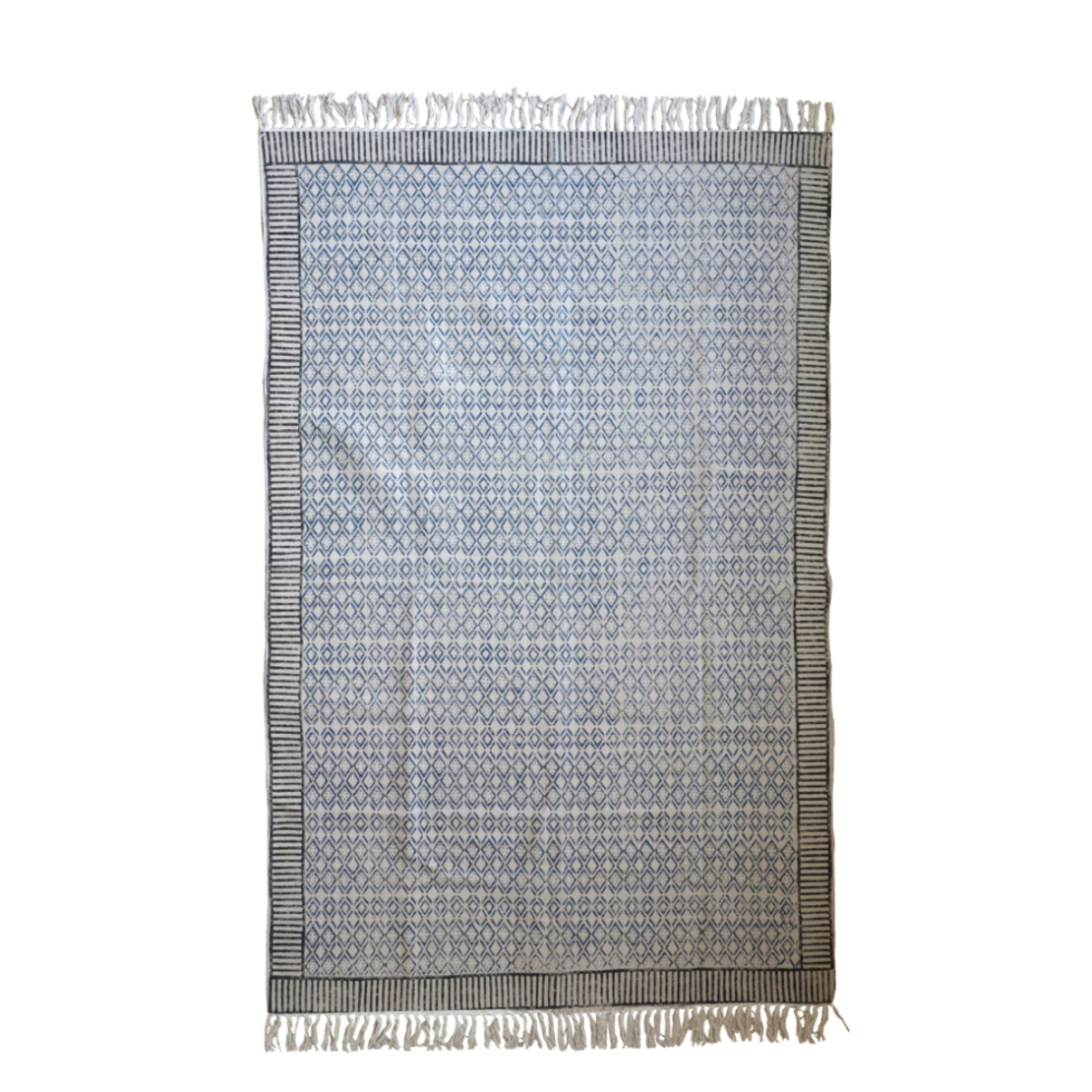 HAMMA 1 CARPET COTTON BEIGE BLACK BLUE 190x120cm I