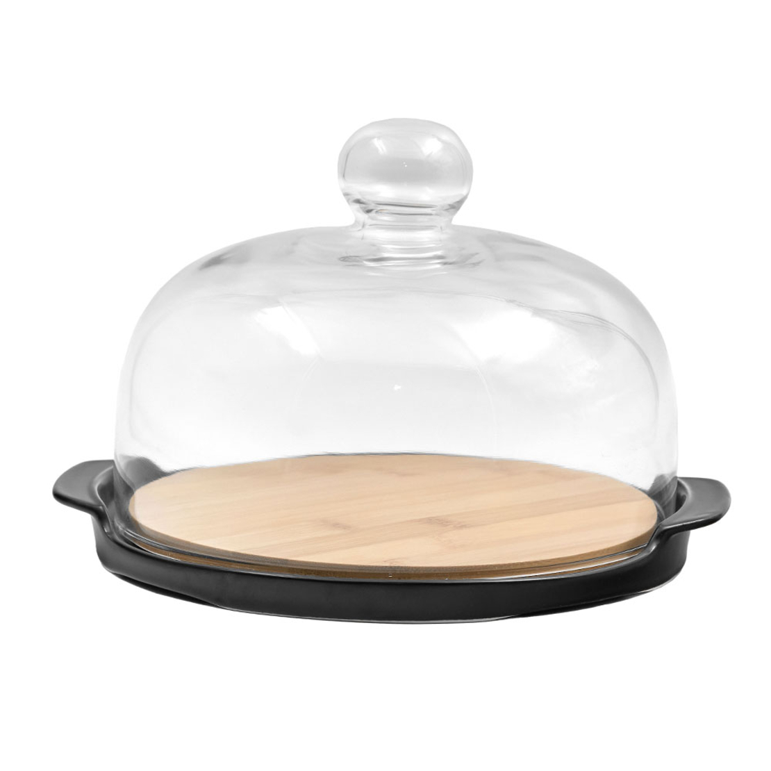 CURVE COUP WITH LID PORCELAIN BAMBOO BLACK NATURAL
