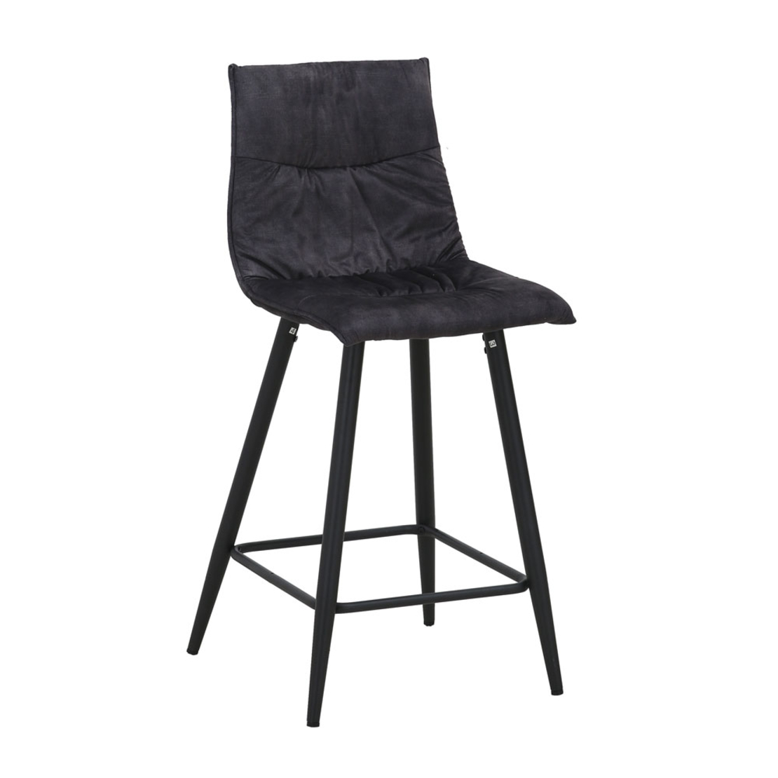 LINEA STOOL BAR FABRIC ANTRACITE METAL BLACK E1 PRC