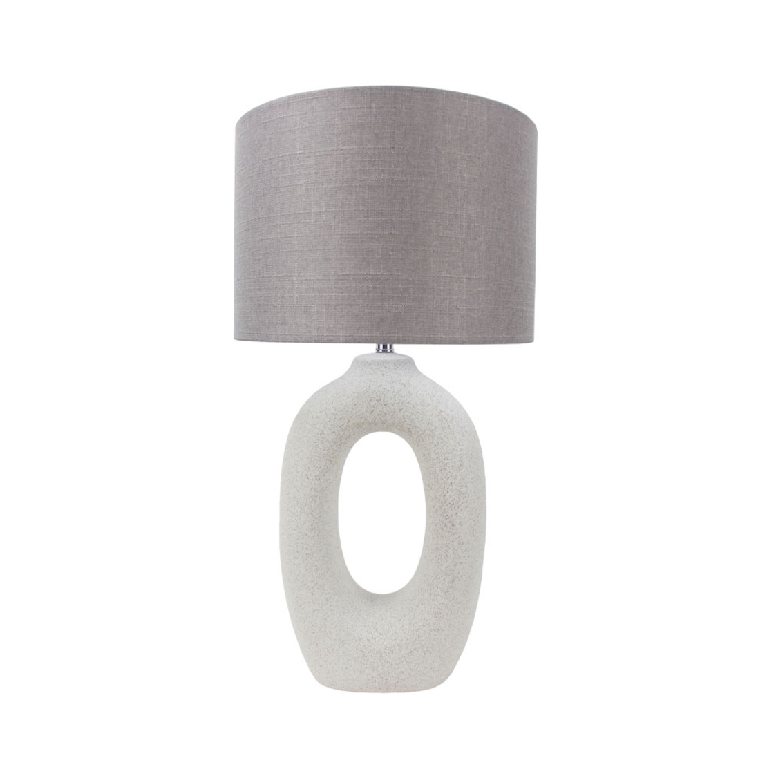 LOGAN LAMP TABLE CERAMIC LINEN WHITE GREY H61cm CE
