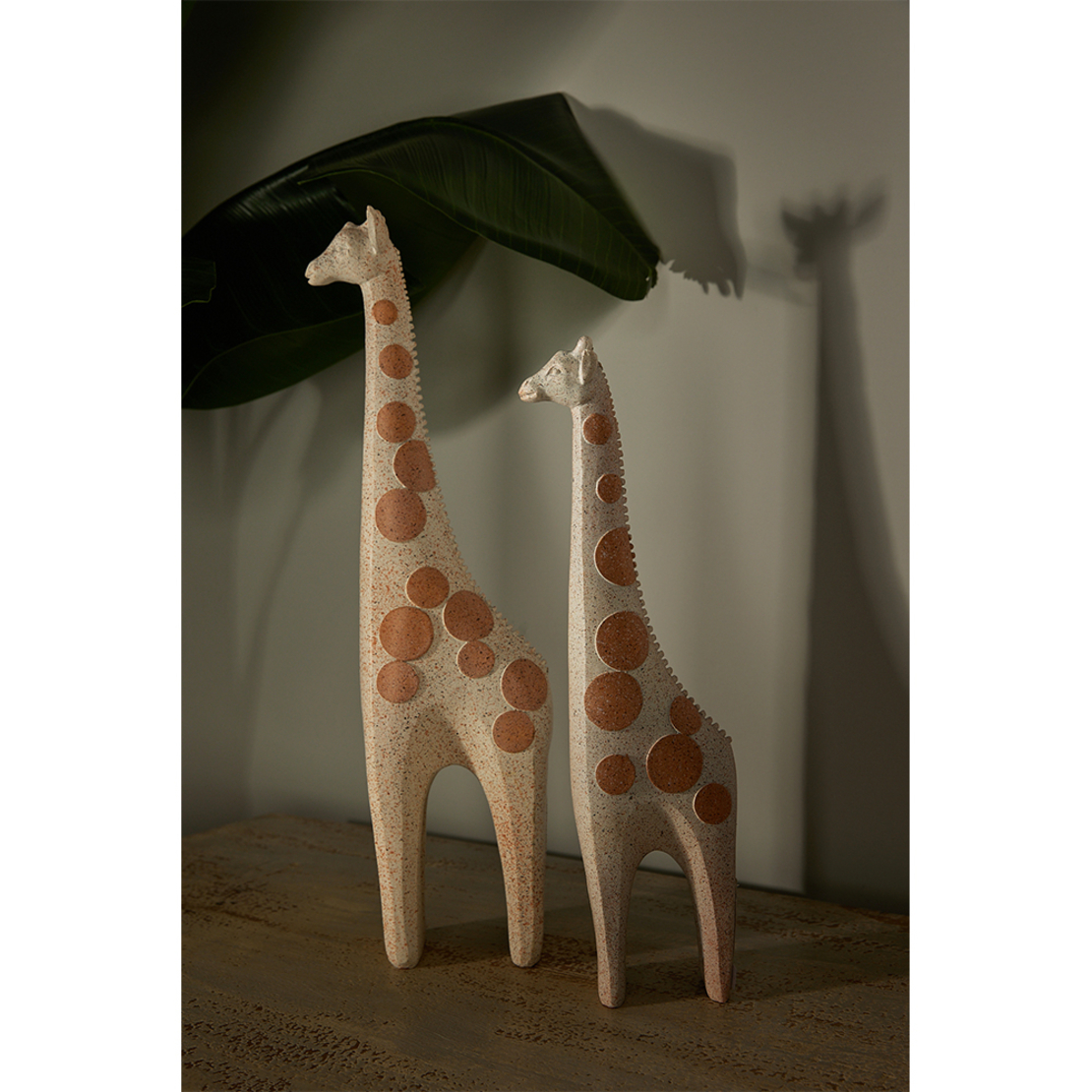 KEMIL DECO GIRAFFE POLYRESIN WHITE BROWN 9x6xH35cm