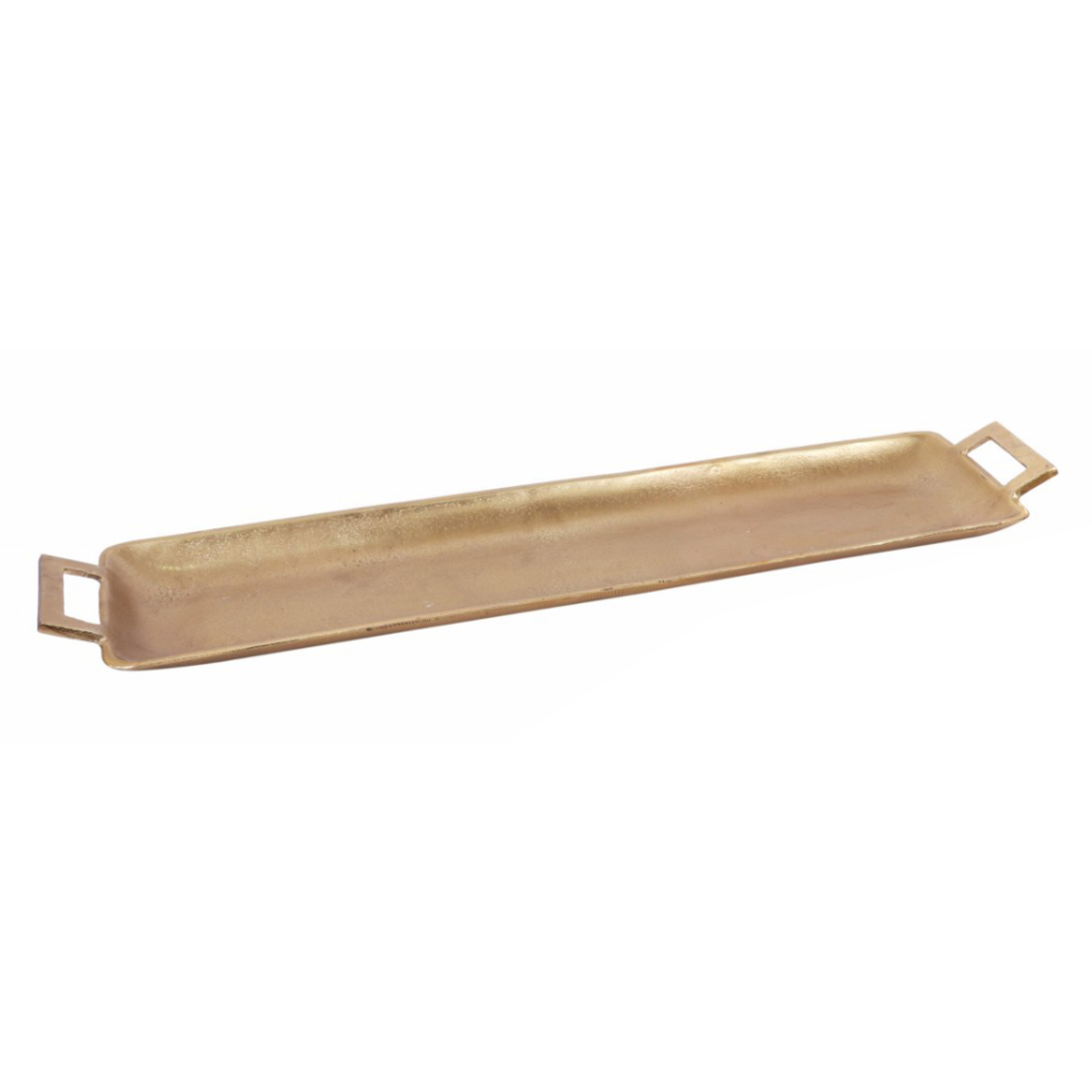 ELIZE TRAY WITH HANDLES ALUMINIUM GOLD 75x18xH5cm