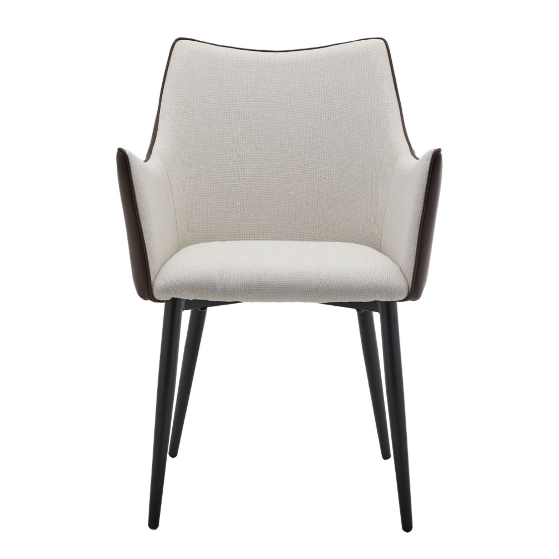MALONE CHAIR ARMCHAIR EASY CLEAN FABRIC GREY LIGHT BROWN DARK METAL BLACK E1 PRC