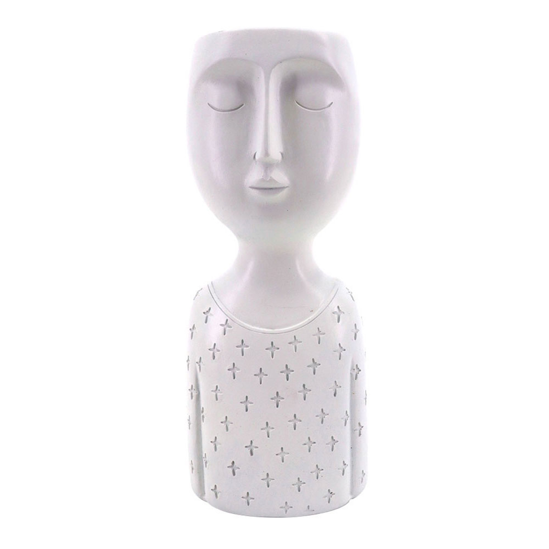 IPAMO WHITE PLANTER POLYRESIN WHITE 10,8x8,7xH25,6