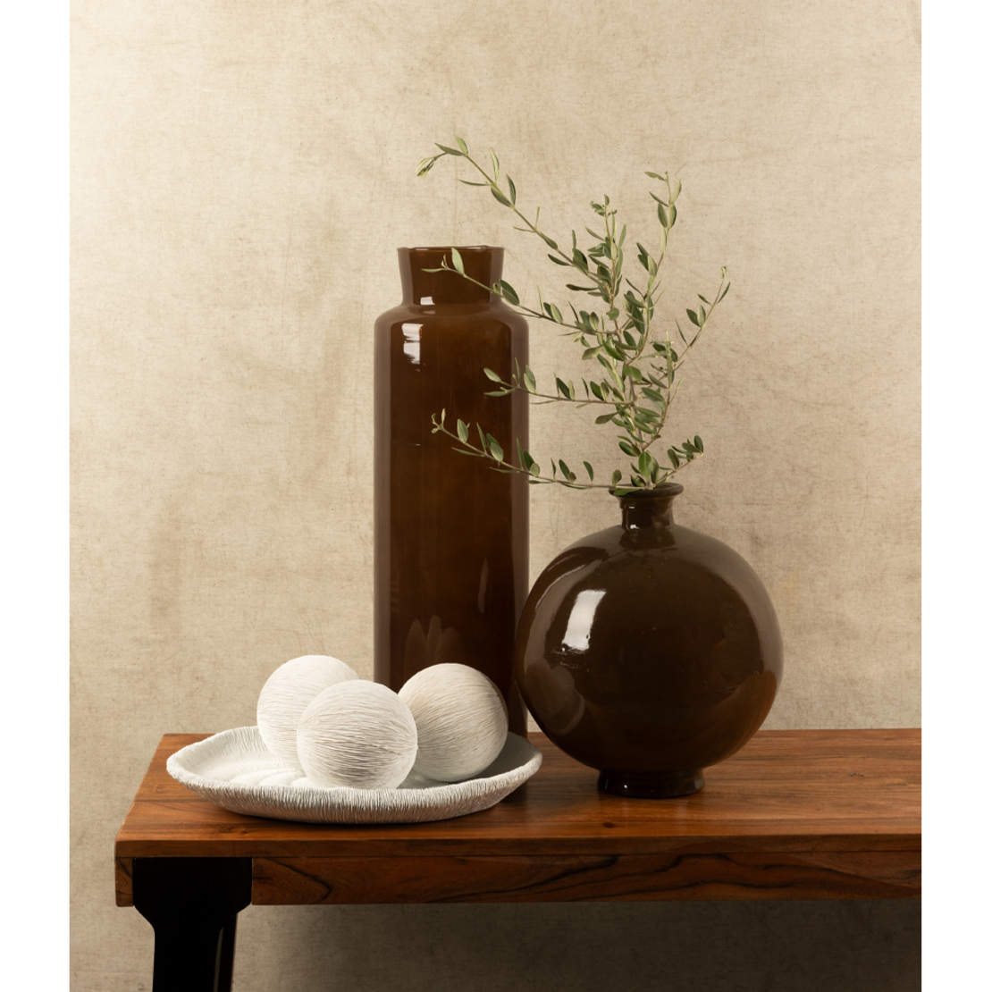 CRUSHED CARAMEL VASE RECYCLED GLASS CARAMEL D24/28