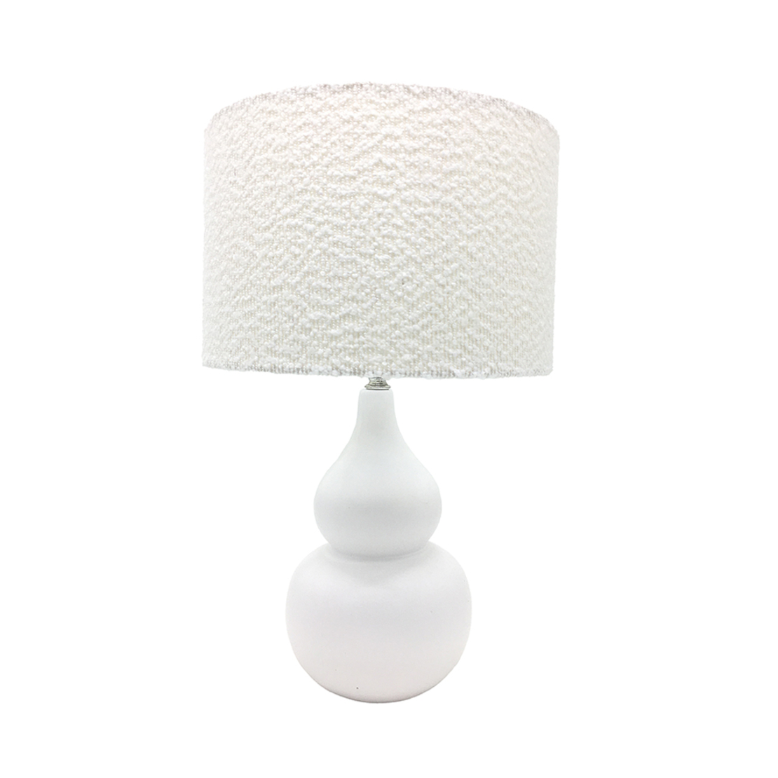 CLOQUE LAMP TABLE CERAMIC FABRIC WHITE WHITE 15x15