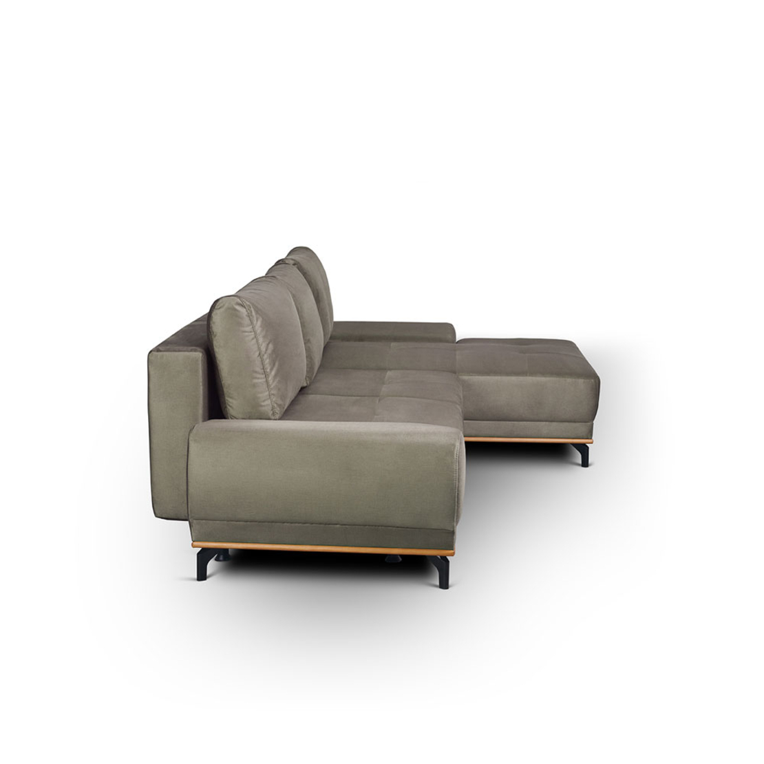 NATURA SOFA BED CORNER RIGHT EASY CLEAN FABRIC TAUPE E1 EU