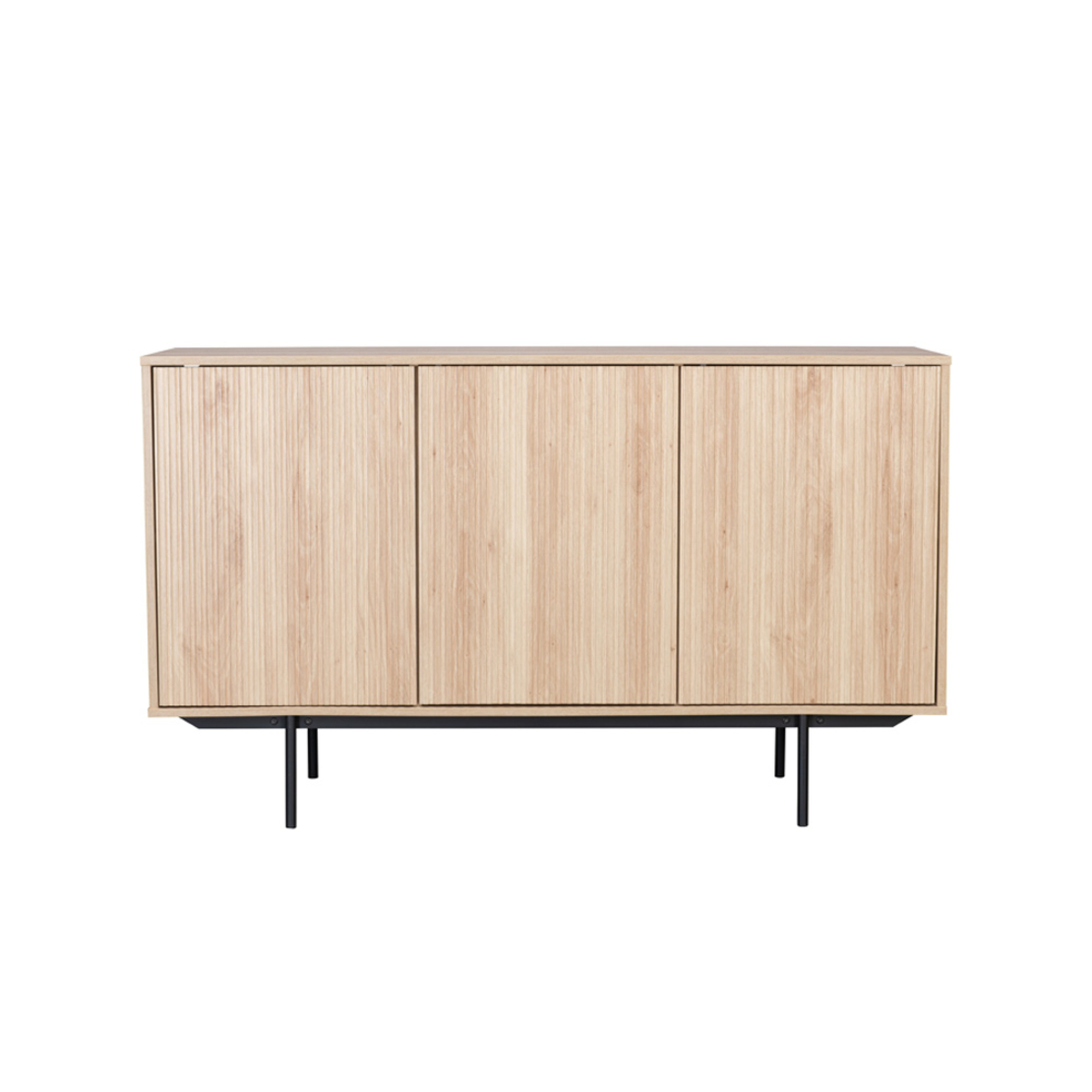 RIGOTE SIDEBOARD 3DOORS CHIPBOARD WITH MELAMINE CARTA SONOMA METAL BLACK 140x39xH82,8cm E1 PRC