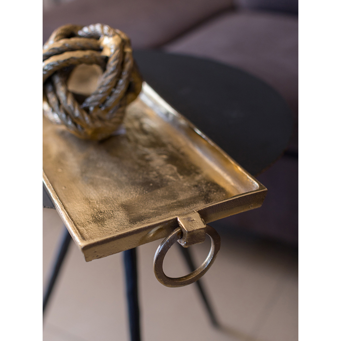 ANGOLO TRAY ALUMINIUM GOLD 50x19xH3cm IN