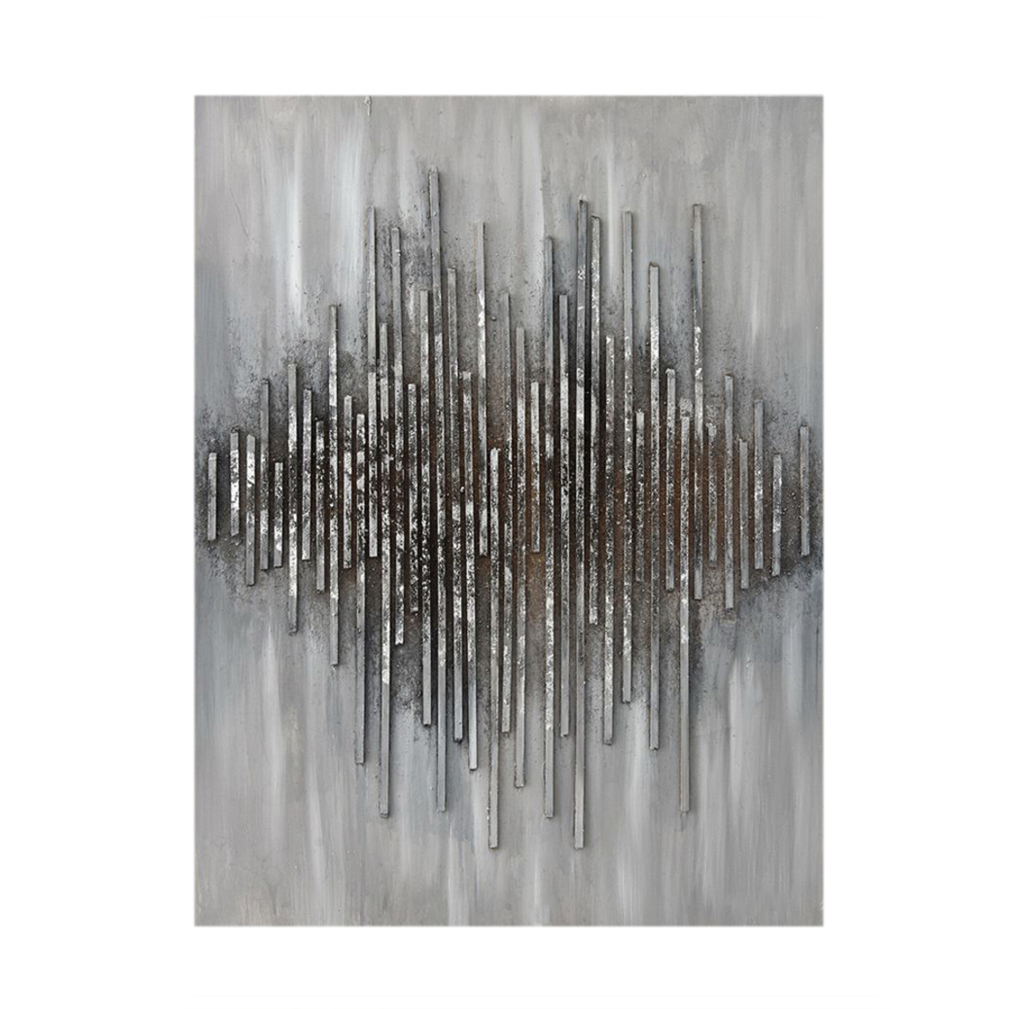 GAZE 2 PAINTING CANVAS GREY SILVER WOOD 90x120xH3,