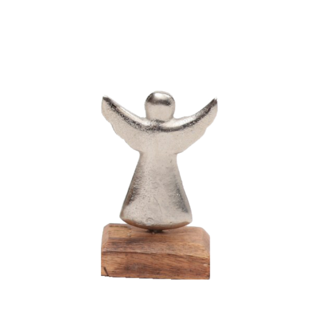 XMAS HOLLY ANGEL ALUMINIUM WOOD MANGO SILVER NATUR