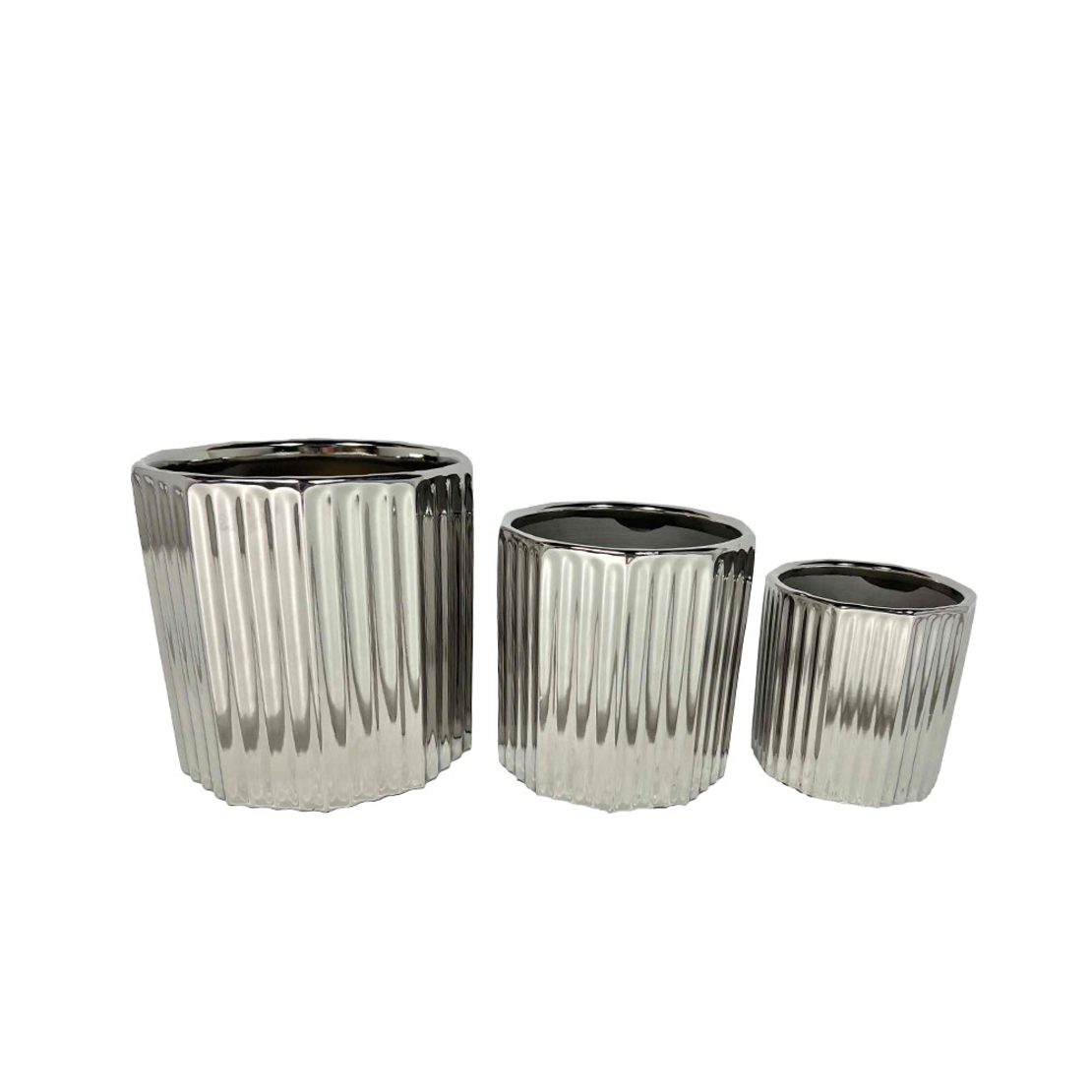 ARGENTO PLANTER SET 3PCS 18x18x18 CERAMIC SILVER