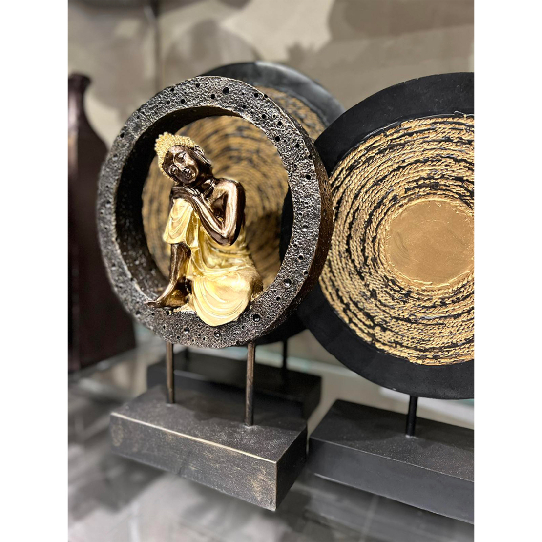 HAUSA 1 DECO POLYRESIN BLACK GOLD 27x9,5xH34,5cm P