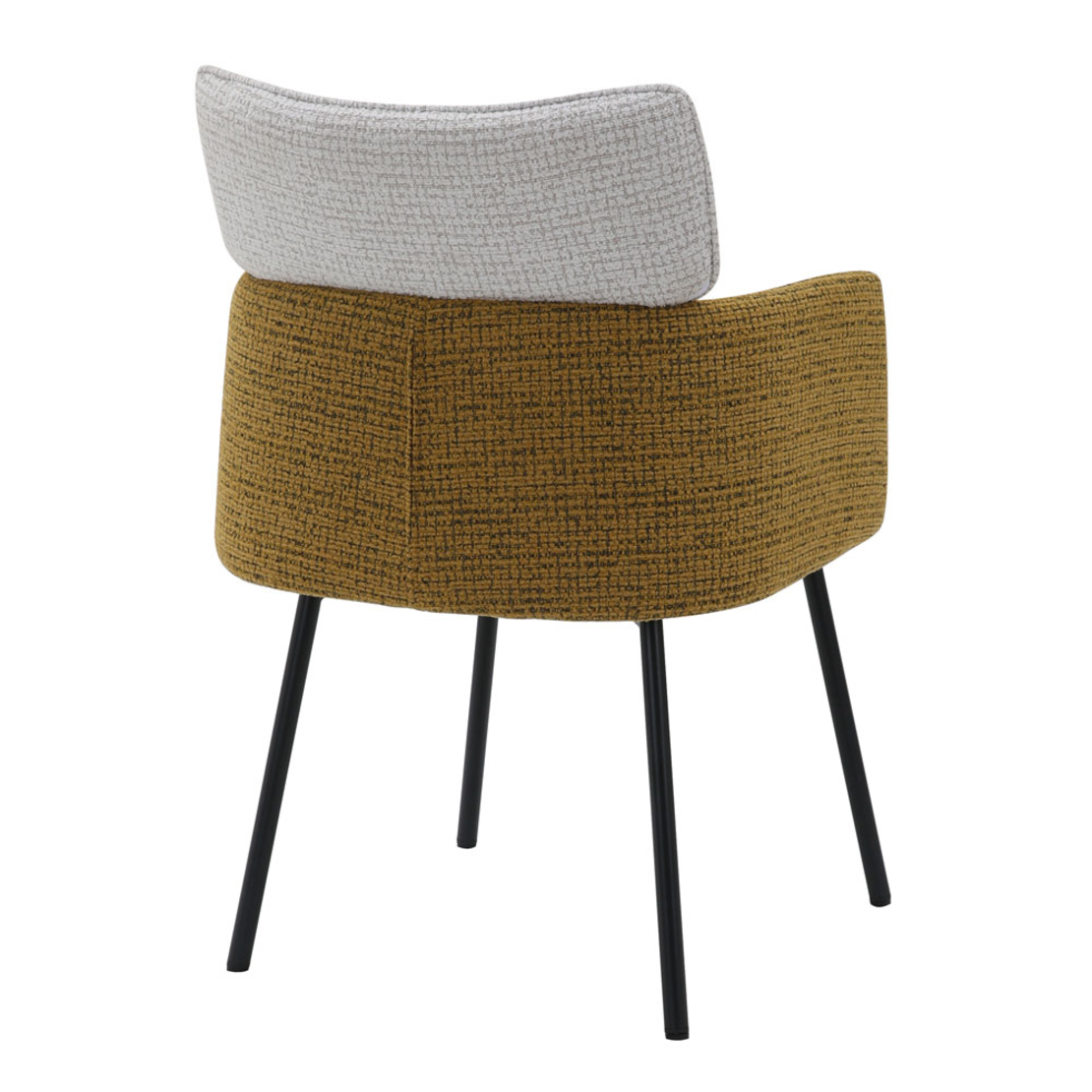 TAF CHAIR ARMCHAIR FABRIC BEIGE MUSTARD METAL BLACK E1 PRC