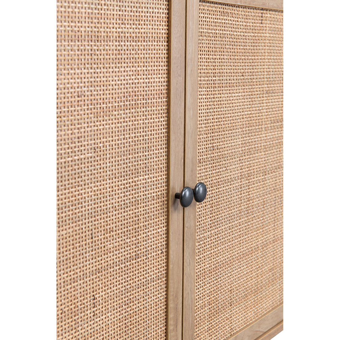 AMMOS SIDEBOARD 3DRAWERS CHIPBOARD WITH MELAMINE CARTA NATURAL WITH RATTAN 150x39xH79cm E1 PRC