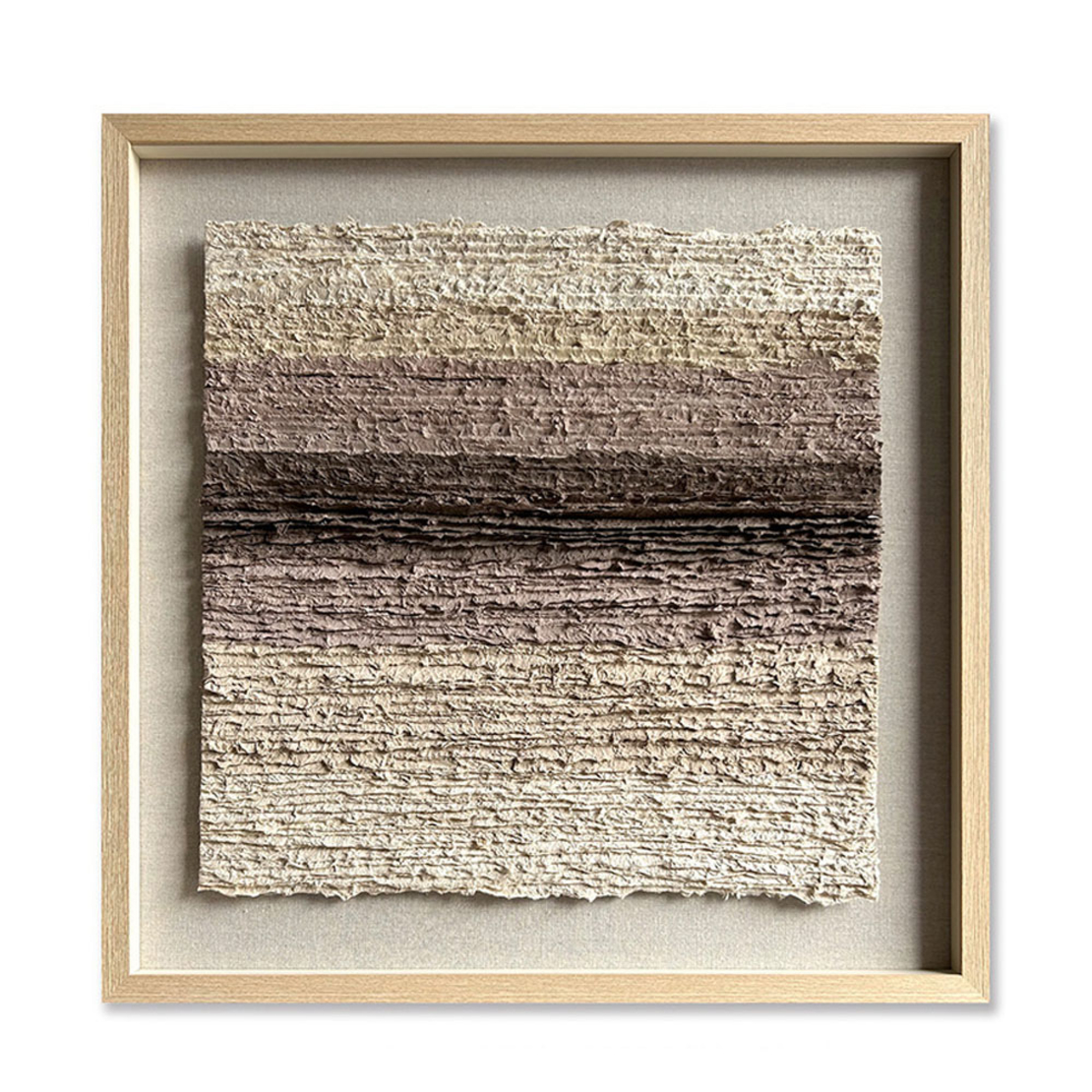 EARTHSCAPE SQUARE PAINTING PAPER BEIGE BROWN GLASS