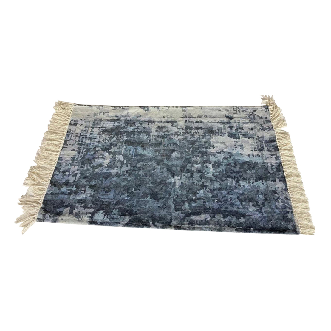 REEF CARPET COTTON POLYESTER BLUE WHITE BEIGE 60x9