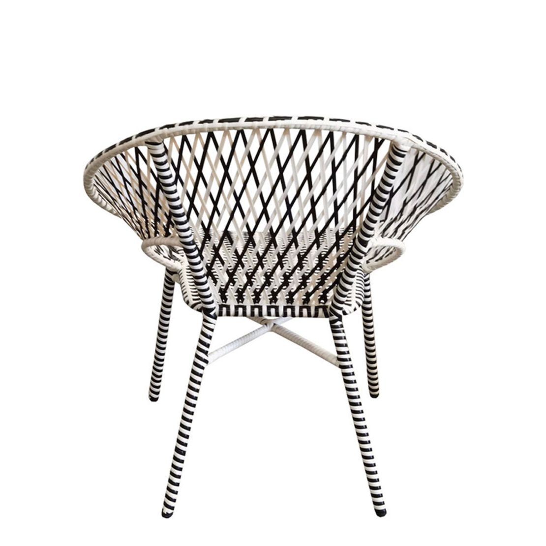 GRANADA CHAIR PE WOVEN BLACK WHITE 76x65xH82cm PRC