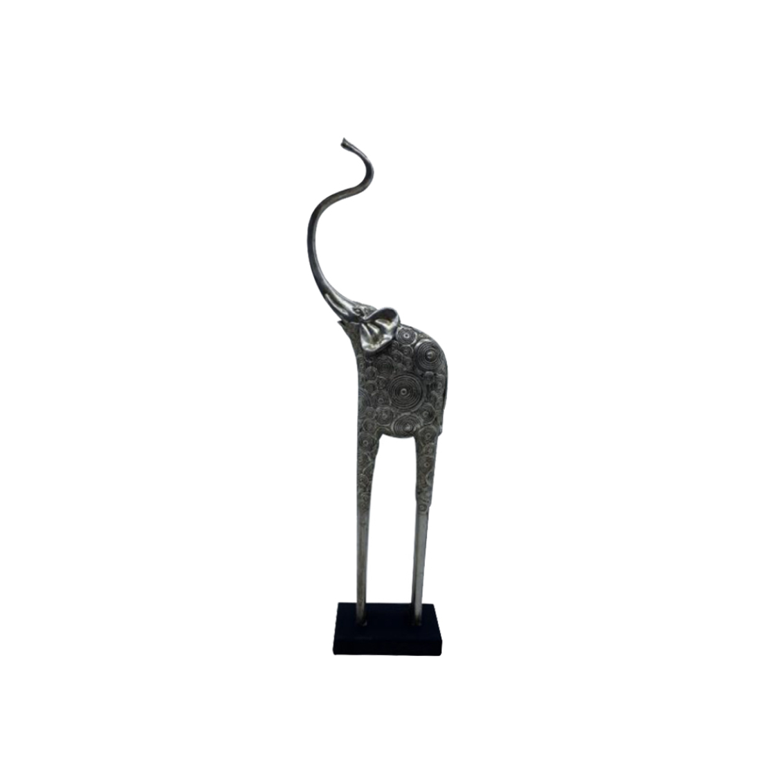 CONVOI 2 DECO ELEPHANT POLYRESIN SILVER BLACK 11,9