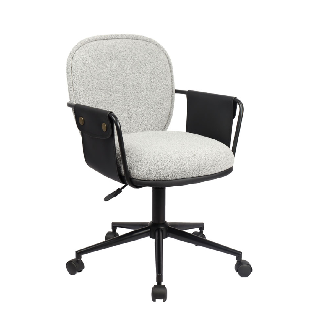 POST CHAIR DESK FABRIC GREY METAL BLACK METAL 55x5