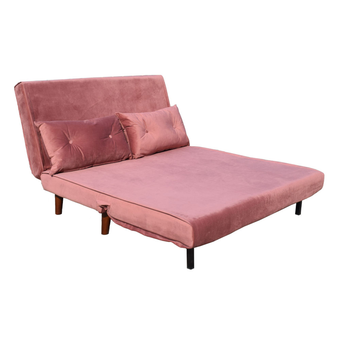 FALCON SOFA BED 2SEAT FOLDING FABRIC DUSTY PINK E1 PRC