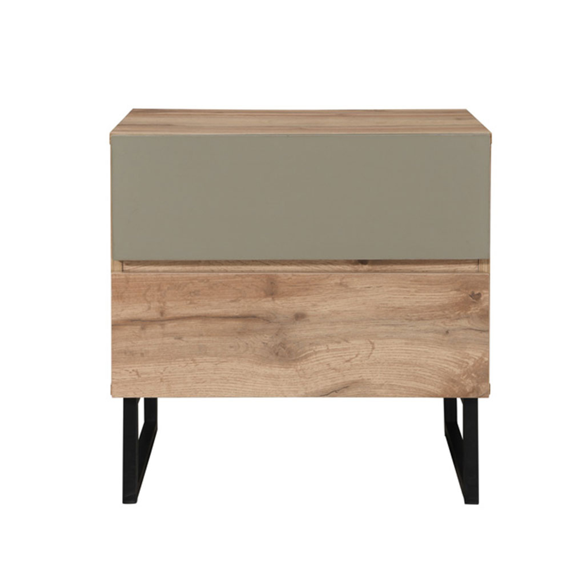 VERDE NIGHTSTAND 2DRAWERS CHIPBOARD WITH MELAMINE CARTA NATURAL CHIPBOARD WITH MELAMINE CARTA MINT BLACK E1