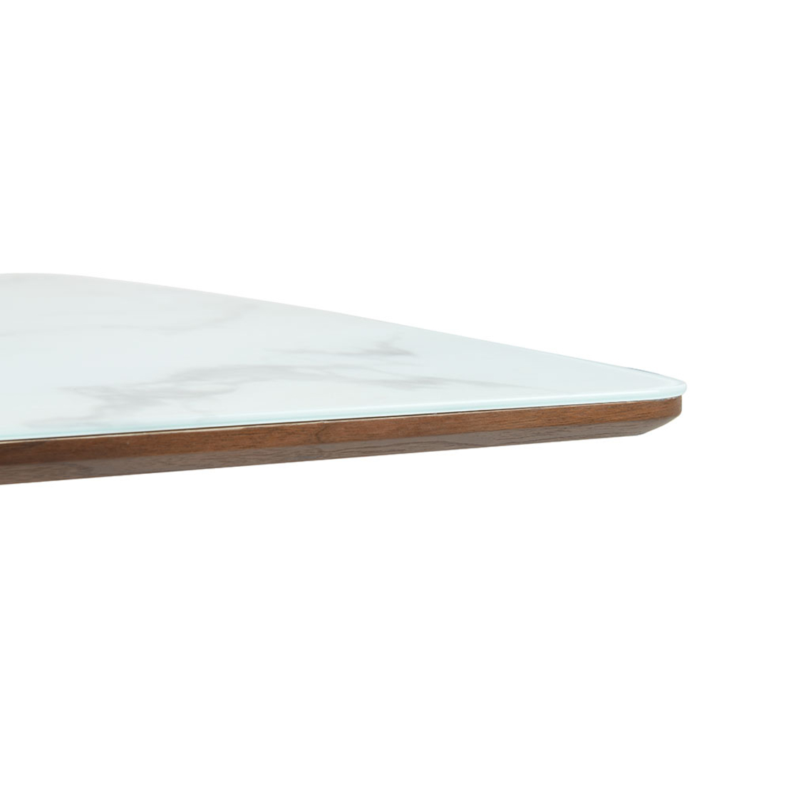 TOTEM TABLE SANDY GLASS WALNUT WHITE WITH MARBLE PATTERN VENEER ΟΑΚ E1 PRC