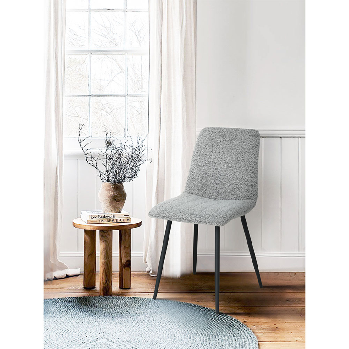 PRAGA CHAIR FABRIC GREY LIGHT METAL BLACK E1 PRC