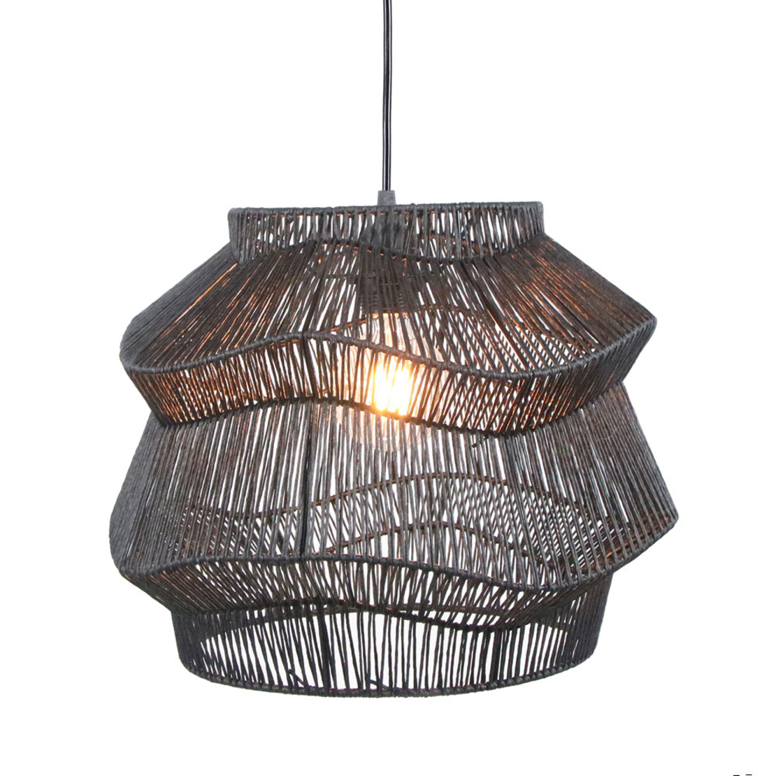 ZANZIBAR B LAMP PENDANT METAL ROPE BLACK 35,5x35,5