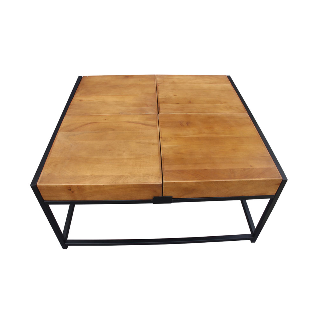 COMBO COFFEE TABLE WOOD ACACIA WALNUT METAL BLACK 84x80xH42cm IN