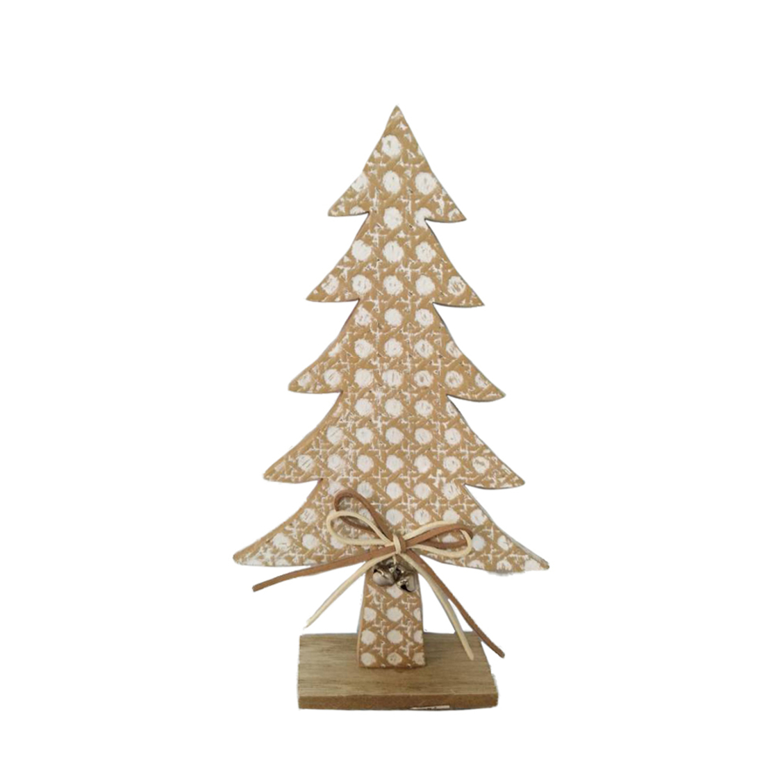 XMAS NATUR TREE MDF NATURAL WHITE 20x5xH35cm PRC