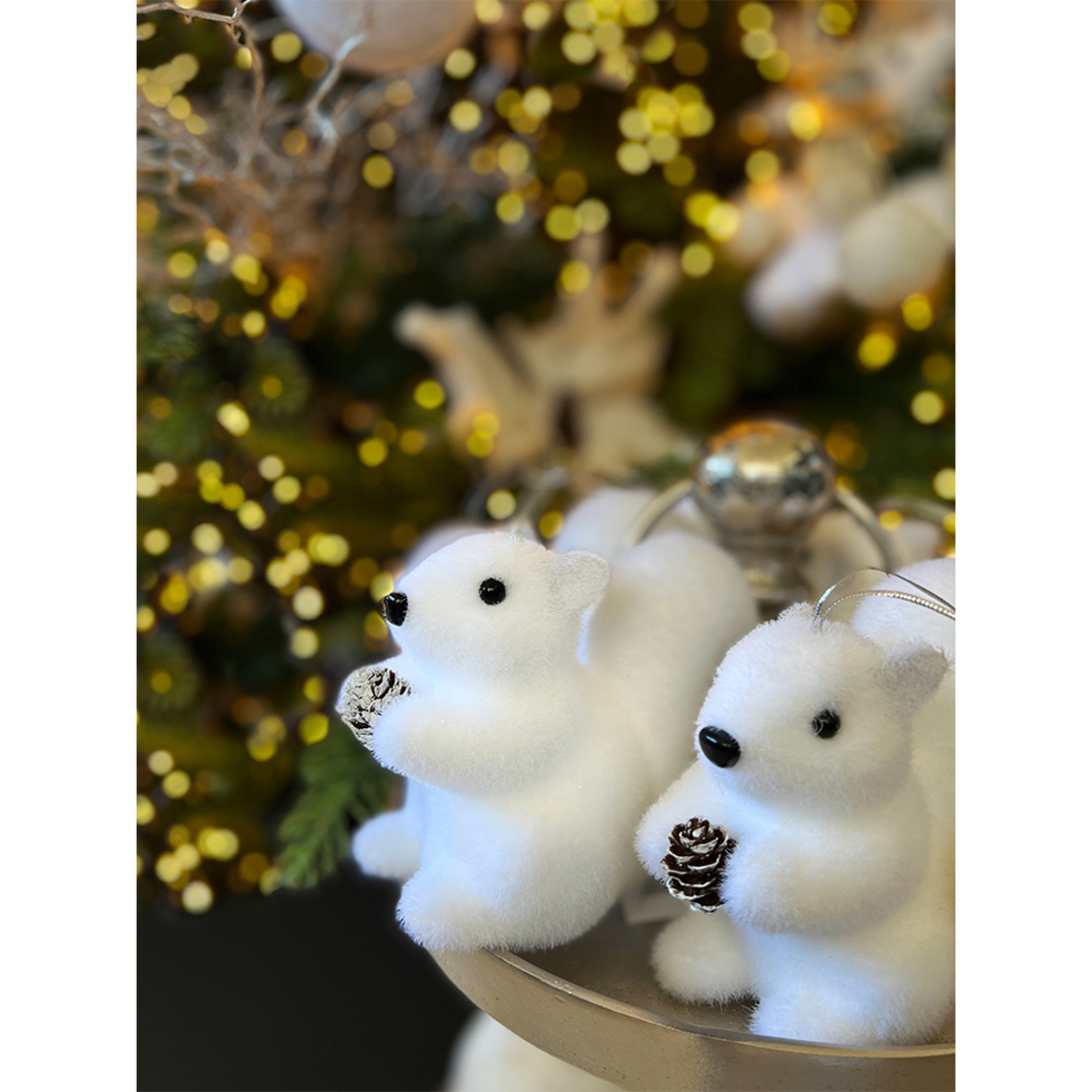 XMAS POWDER SQUIRREL 2 SQUIRREL POLYFOAM PLASTIC W