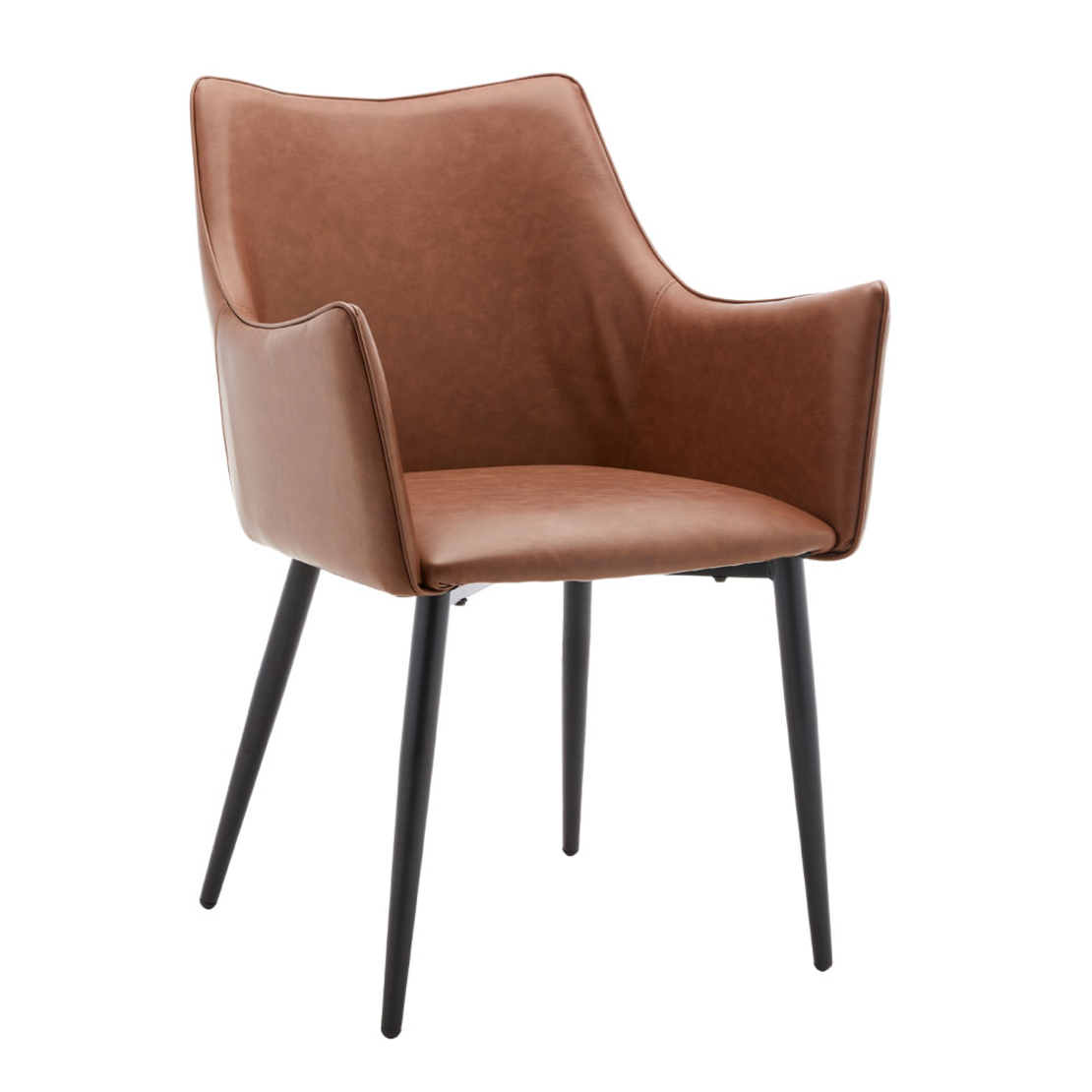MALONE CHAIR ARMCHAIR FABRIC TABAC METAL BLACK E1 PRC