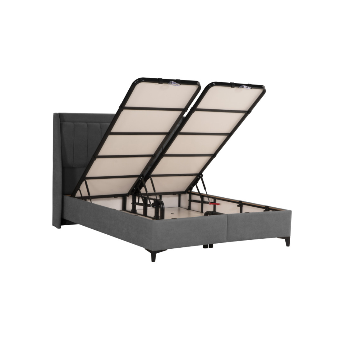 HARMONY BED WITH STORAGE AND MATTRESS FABRIC GREY 07-780 E1 TR