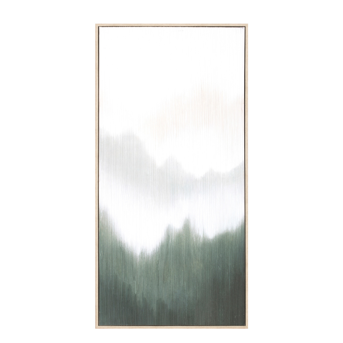 LOST IN NATURE PAINTING DECORATIVE 45x90x5 CANVAS WHITE GREEN WOOD NATURAL