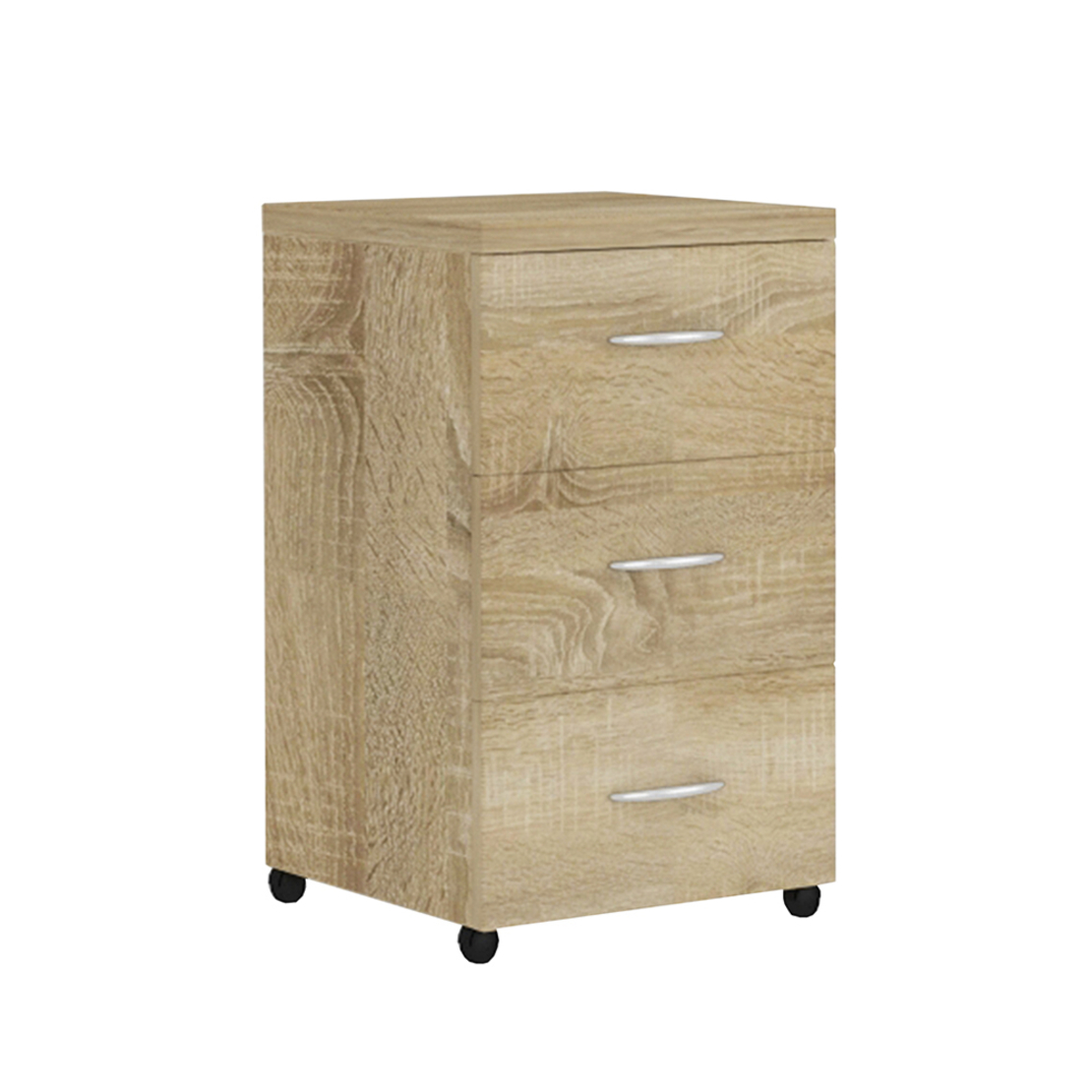 LINES PEDESTAL 3DRAWERS CHIPBOARD WITH MELAMINE CARTA SONOMA 39x38xH65,5cm E1 PRC