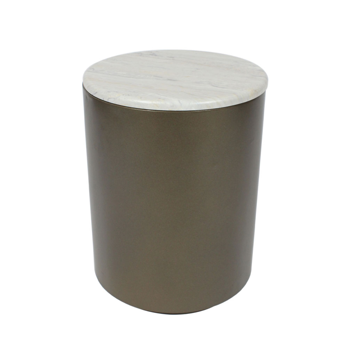 POMMA SIDE TABLE METAL TRAVERTINE BRONZE MDF 37x37