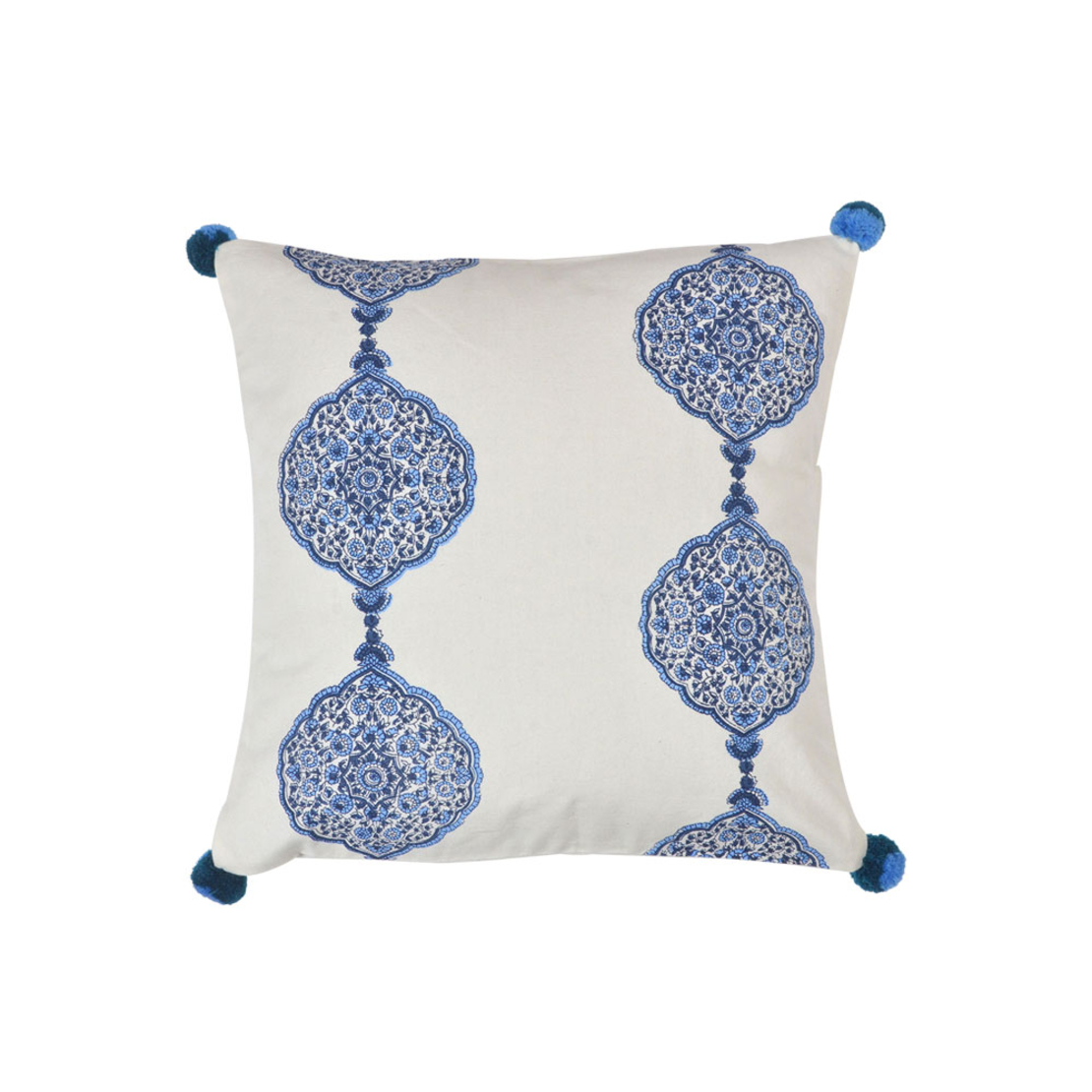 AGADIR 5 DECOR CUSHION COTTON WHITE BLUE 45x45cm I