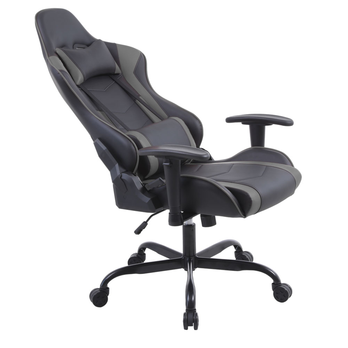 EXPLOR GAMING CHAIR DESK FABRIC BLACK METAL GREY METAL 50x71xΗ135cm PRC