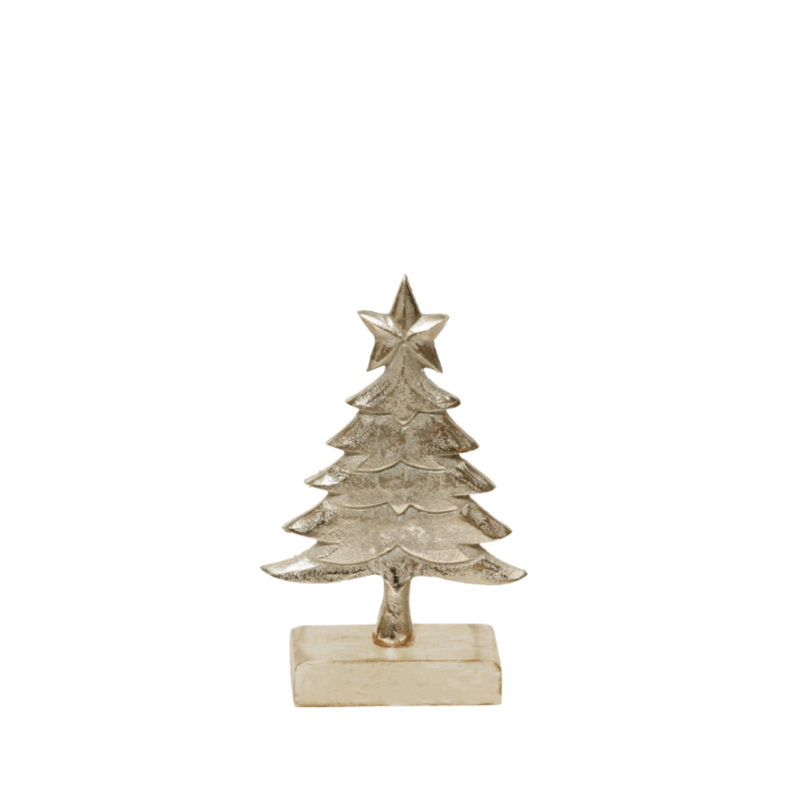 XMAS EVE TREE ALUMINIUM WOOD MANGO SILVER NATURAL