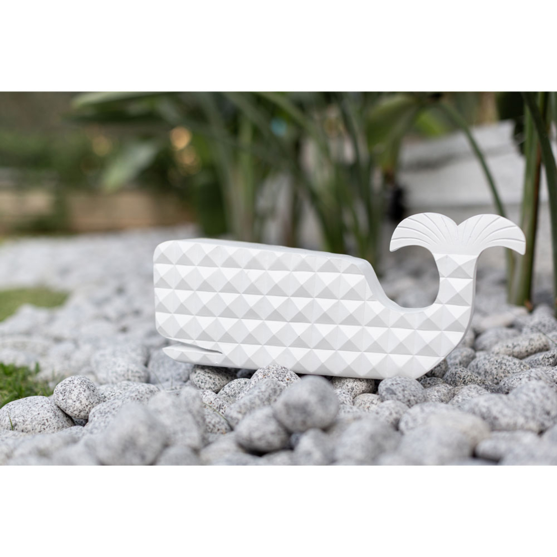 PISTRIS 1 DECO FISH POLYRESIN WHITE 40x10,7x17,6 P
