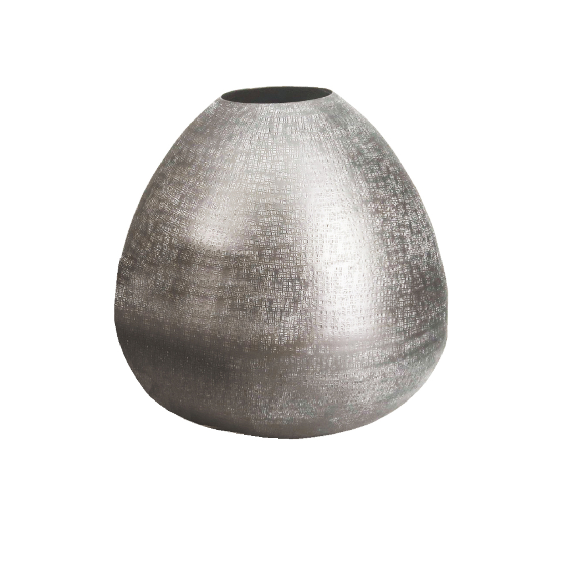 ANDROS VASE ALUMINIUM WHITE WASHED D30xH33cm IN
