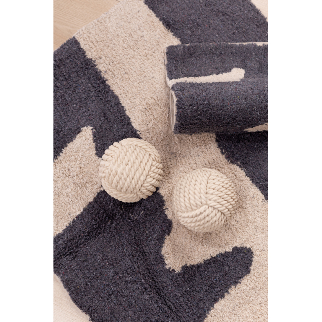 RIVER CARPET COTTON BEIGE GREY 60x90cm IN
